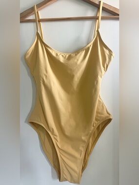 Anne Cole Butter Yellow One-Piece Swimsuit with Thin adjustable Straps